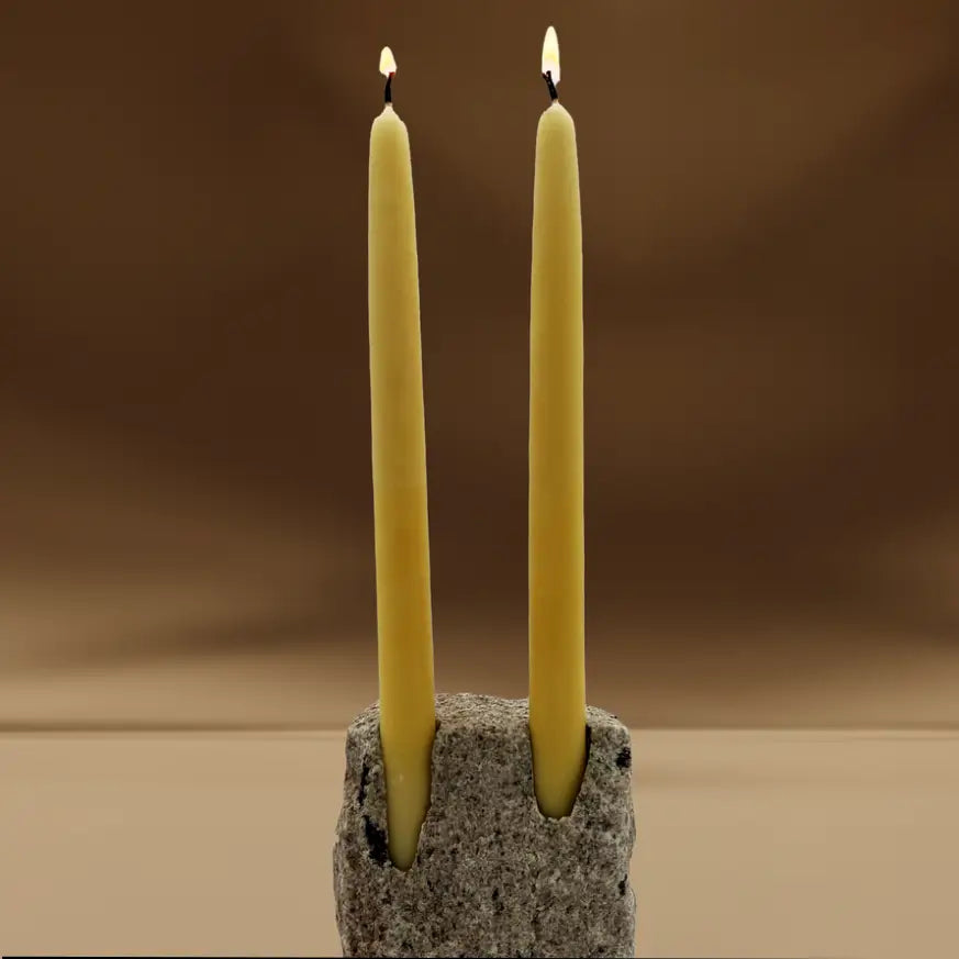 stone dual taper candle holder