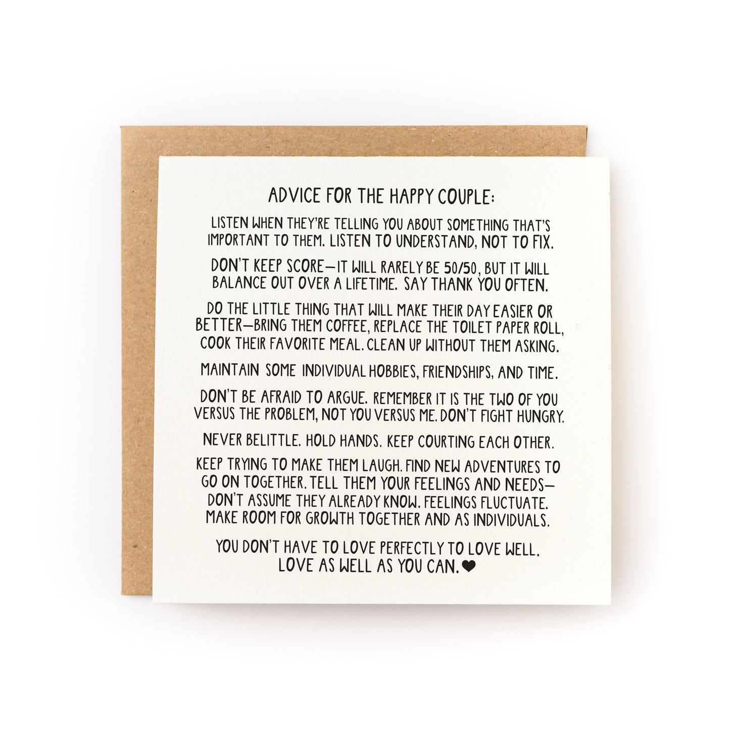 advice for happy couple card
