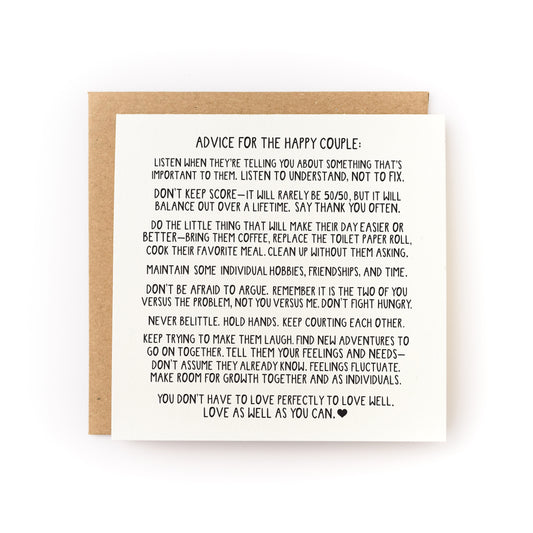 advice for happy couple card