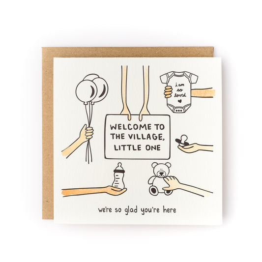 welcome to the village little one card