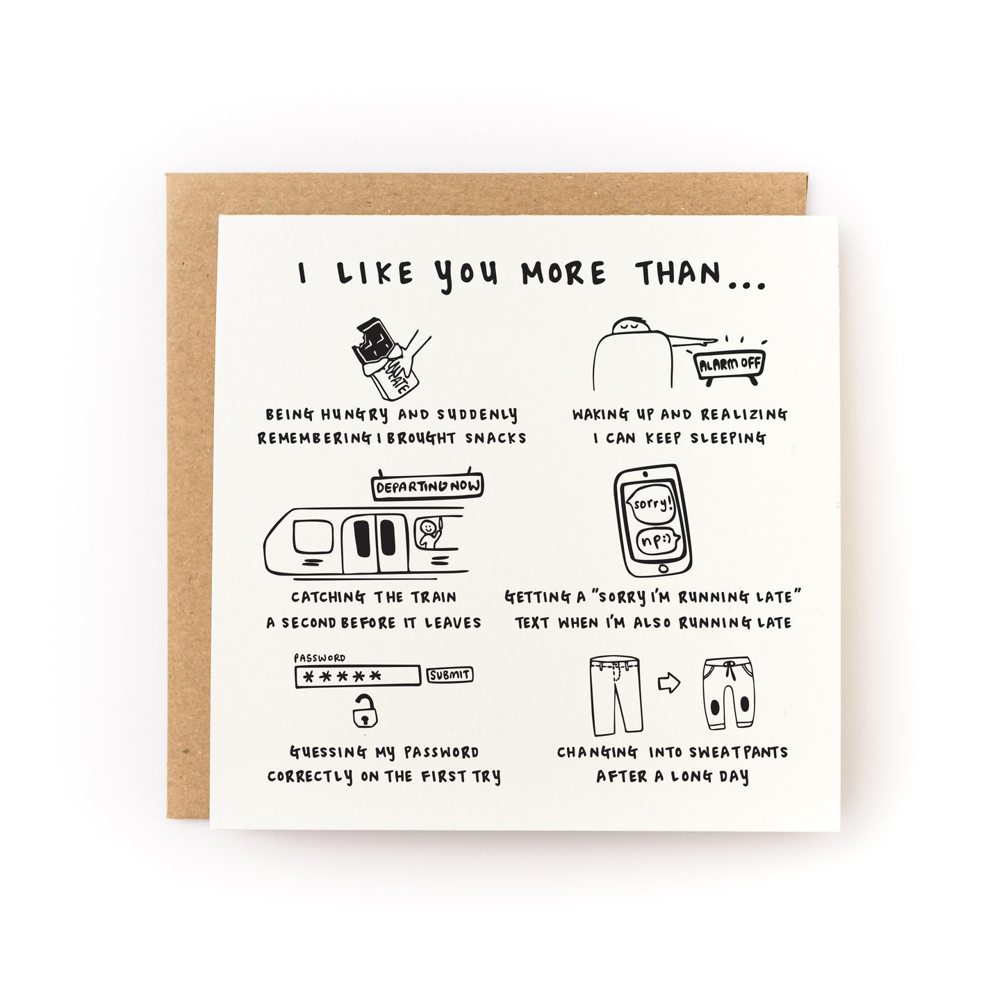 i like you more than... card