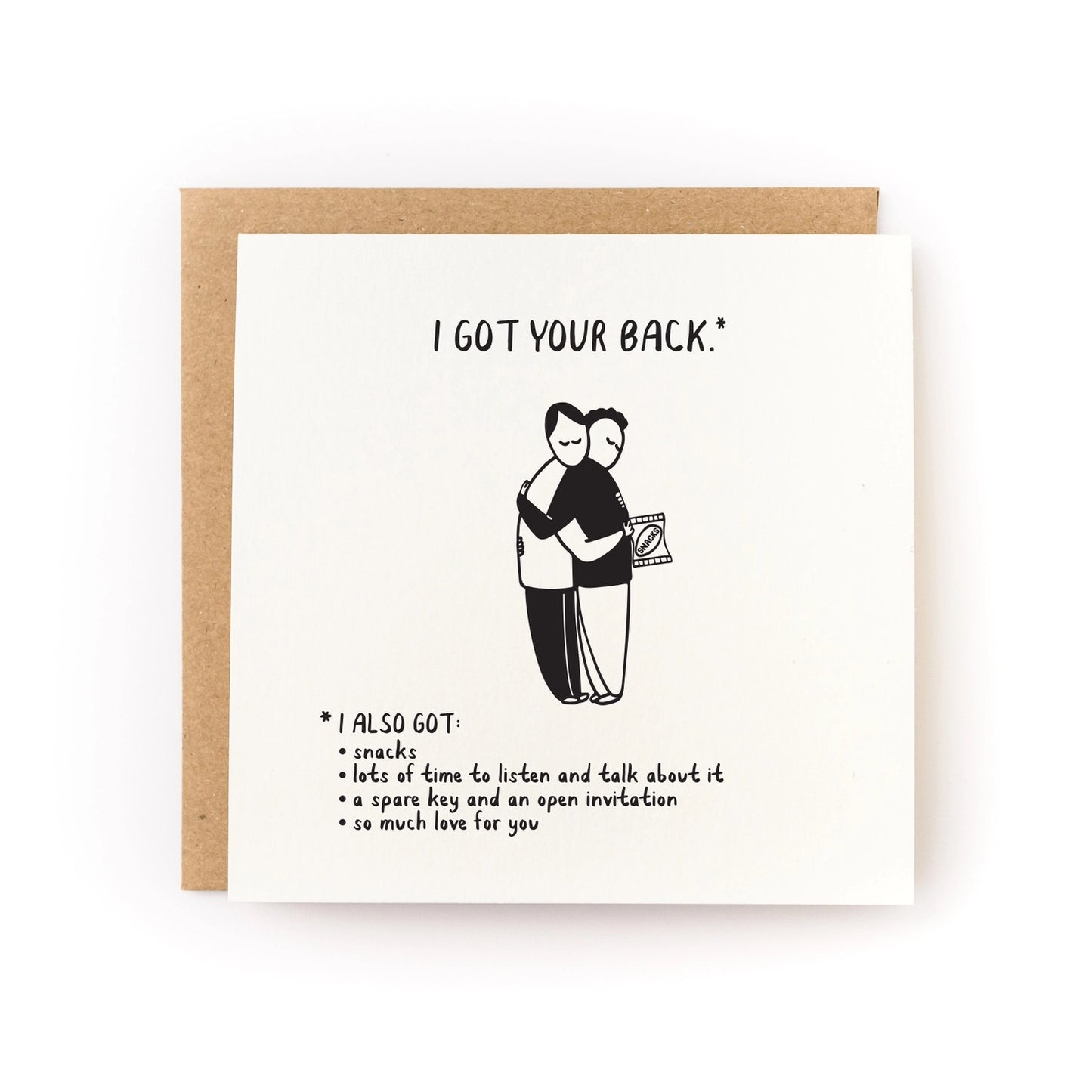 i got your back (w/ snacks) sympathy card
