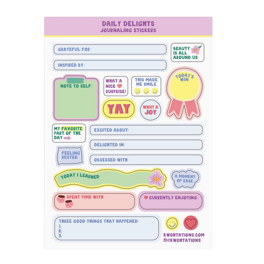 daily delights journal sticker sheet